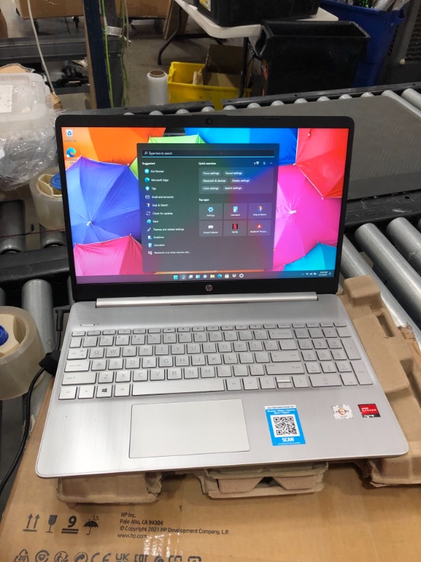 Photo 1 of **Damaged**Power Shuts off Randomly**HP Pavilion Premium Laptop (2021 Model), 15.6" FHD Display, AMD Athlon N3050, AMD Radeon Graphics, 16GB RAM, 512GB SSD, Thin & Portable, Micro-Edge & Anti-Glare Screen, Long Battery Life, Win10
