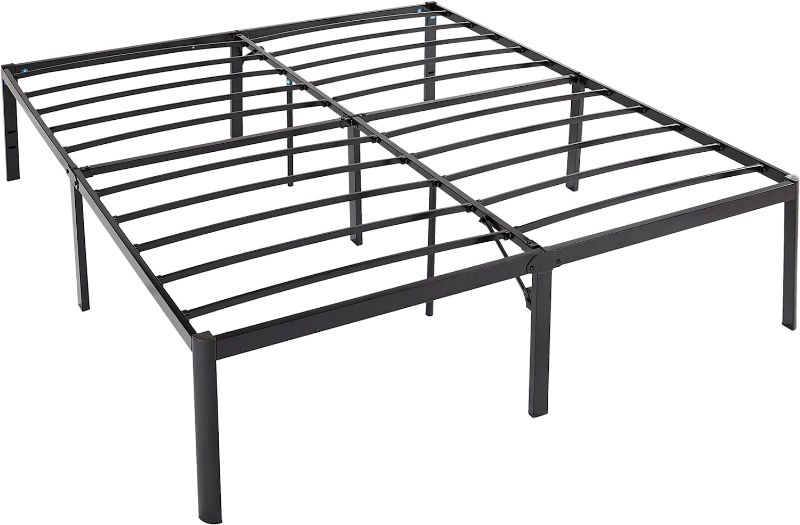 Photo 1 of Amazon Basics Heavy Duty Non-Slip Bed Frame with Steel Slats, Easy Assembly - 18-Inch, King
