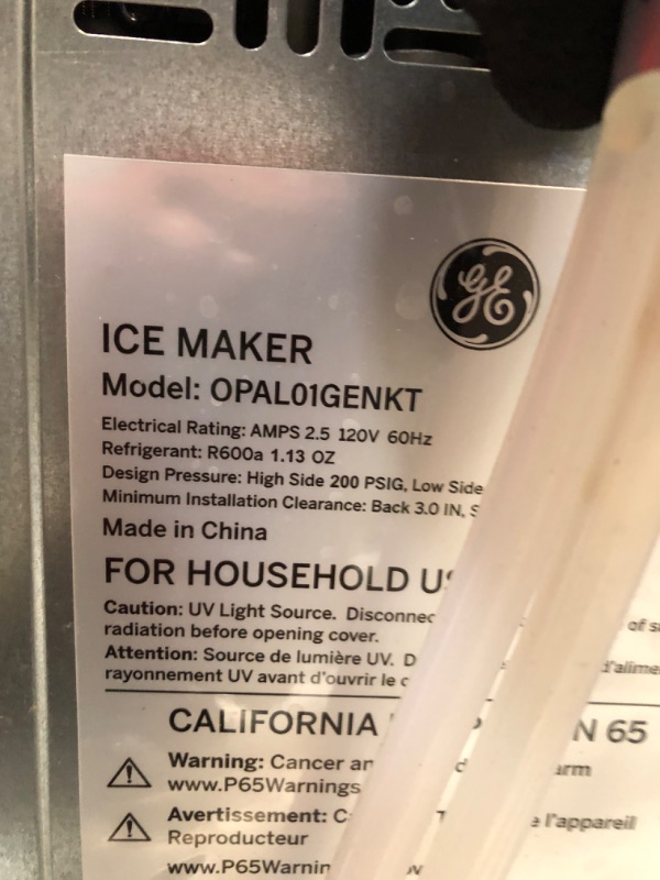 Photo 2 of ***PARTS ONLY*** GE Profile Opal | Countertop Nugget Ice Maker with Side Tank | Portable Ice Machine Makes up to 24 lbs. of Ice Per Day | Stainless Steel Finish
