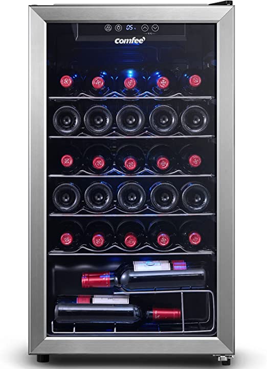 Photo 1 of COMFEE' CRW29S3AST Freestanding Wine Cellar, 29 Bottle Wine Cooler Refrigerators, Quiet Operation Compressor, Glass Door Stainless Steel Frame For Red&White Wine&Beer
