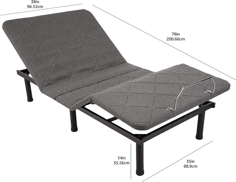 Photo 1 of Amazon Basics Adjustable Bed Base with Head and Foot Incline, Remote Control - Twin XL
