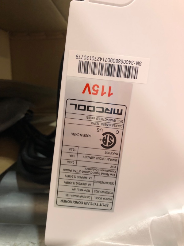 Photo 4 of **INCOMPLETE **MRCOOL DIY 3rd Gen 12,000 BTU 22 SEER Energy Star Ductless Mini-Split AC and Heat Pump with 25 ft. Install Kit 115V