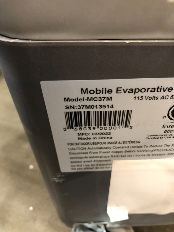 Photo 4 of HESSAIRE MC37M Indoor or Outdoor Portable Oscillating Evaporative Swamp Air Cooler for 950 Square Feet of Space with Water Reservoir
