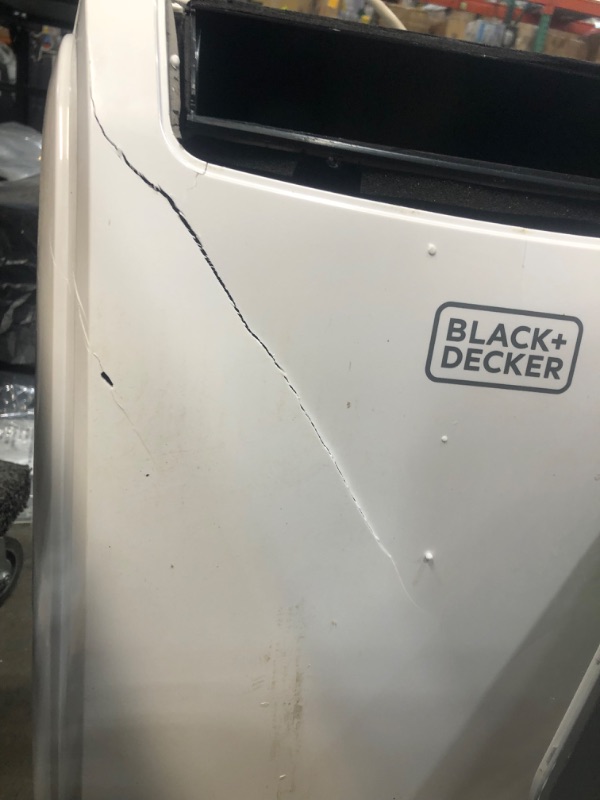 Photo 4 of (DAMAGED, NOT FUNCTIONAL)BLACK+DECKER 8,000 BTU Portable Air Conditioner with Remote Control, White
**DID NOT POWER ON, FRONT IS BROKEN, MISSING REMOTE**
