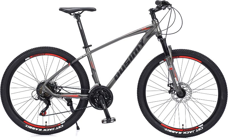 Photo 1 of 26/27.5 Inch Mountain Bike, Shimano 21 Speed ??Drivetrain, Aluminum Frame Bearing Pedals and Dual Disc Brake MTB Bike for Men Women Youth Adult Super Light Matte Gray
**TIRES NEED AIR**
