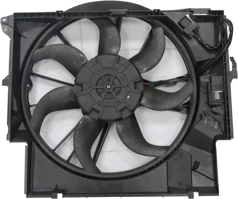 Photo 1 of TYC 623430 Compatible with BMW Replacement Cooling Fan Assembly , Black
