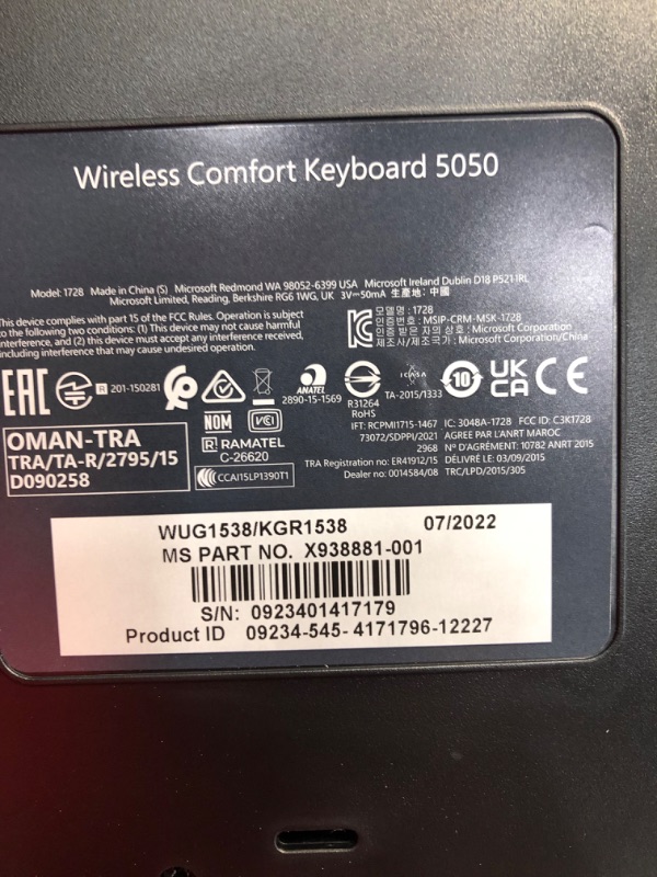 Photo 3 of Microsoft Wireless Comfort Desktop 5050 - Black. Wireless, Ergonomic Keyboard and Mouse Combo. Built-in Palm Rest and Comfort Curve Design. Customizable Windows Shortcut Keys
