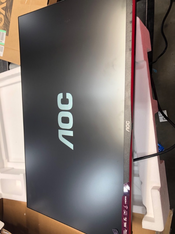 Photo 1 of AOC 27G2 27" Frameless Gaming IPS Monitor, FHD 1080P, 1ms 144Hz, NVIDIA G-SYNC Compatible + Adaptive-Sync, Height Adjustable, 3-Year Zero Dead Pixel Guarantee, Black/Red
