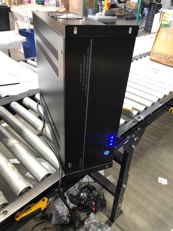 Photo 1 of 4 Multi-Zone Stereo Amplifier - 19” Rack Mount, Powerful 8000 Watts with Speaker Selector Volume Control & LED Audio Level Display - 4-Ch. Bridgeable Switches - Pyle PT8000CH
