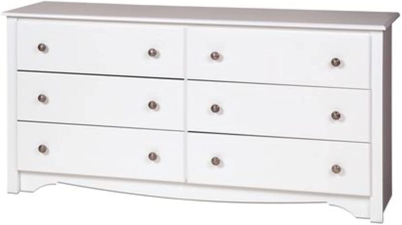Photo 1 of ***PARTS ONLY*** Prepac Monterey 6-Drawer Double Dresser for Bedroom White