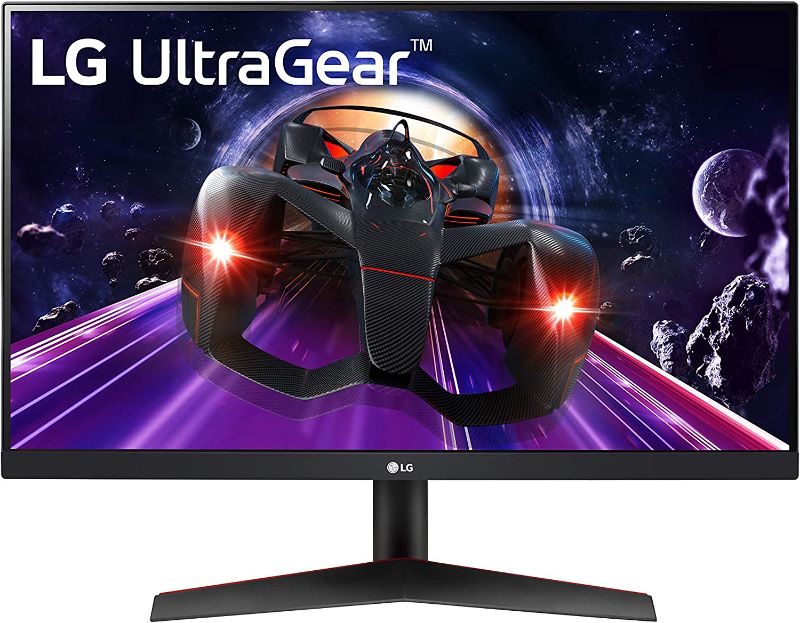 Photo 1 of LG 24GN600-B UltraGear Gaming Monitor 24" Full HD (1920 x 1080) IPS Display, 1ms (GtG) Response Time, 144Hz Refresh Rate, AMD FreeSync Premium, HDR10, 3-Side Virtually Borderless Display
