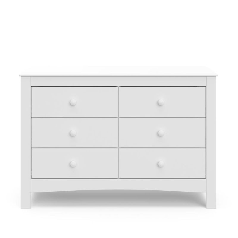 Photo 1 of ***PARTS ONLY*** Stork Craft USA Graco Noah 6-Drawer Engineered Wood Double Dresser in White
