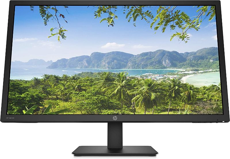 Photo 1 of HP V28 4K Monitor - Computer Monitor with 28-inch Diagonal Display, 3840 x 2160 at 60 Hz, and 1ms Response Time - AMD Freesync Technology - Dual HDMI and DisplayPort - Low Blue Light - 8WH57AA#ABA
