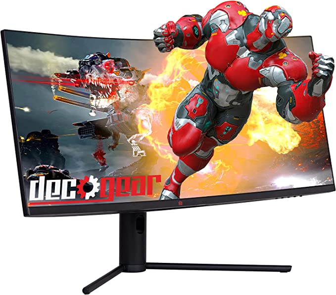 Photo 1 of Deco Gear 34" 3440x1440 21:9 Ultrawide Curved Monitor, 144Hz, HDR10, 4000:1 Contrast Ratio, 99% sRGB, 16.7 Million Colors, Adaptive Sync, Blue Light Reduction
