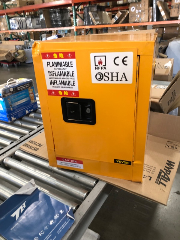 Photo 1 of 17 in. W x 17 in. D x 22 in. H Flammable Storage Safety Cabinet Adjustable Shelf Steel Yellow Outdoor Storage Cabinet
