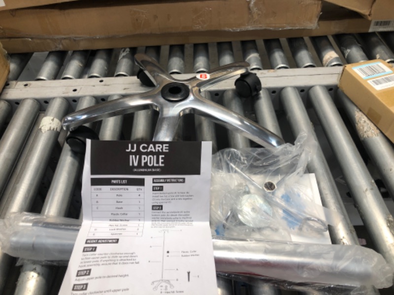 Photo 1 of 
JJ CARE IV Pole With Wheels [Upgraded] IV Stand Pole With 45 Lbs Capacity, Alumi - New | Color: Silver
JJ CARE IV Pole with Wheels [Upgraded] IV Stand Pole with 45 Lbs Capacity, Aluminum Base & Adjustable Hose Stand, IV Bag Stand with 4 Hooks & 5 Caster 