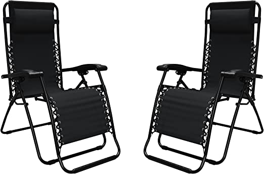 Photo 1 of (BENT METAL STRUCTURE; CRACKED/BROKEN JOINT) Sports Infinity Zero Gravity Chair (2 Pack), Black
