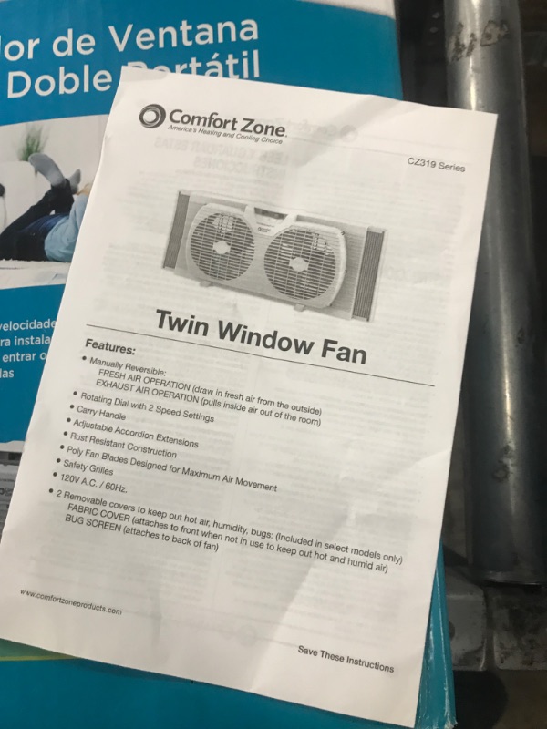 Photo 3 of **TESTED**
9 in. Twin Window Fan with Manually Reversible Airflow Control