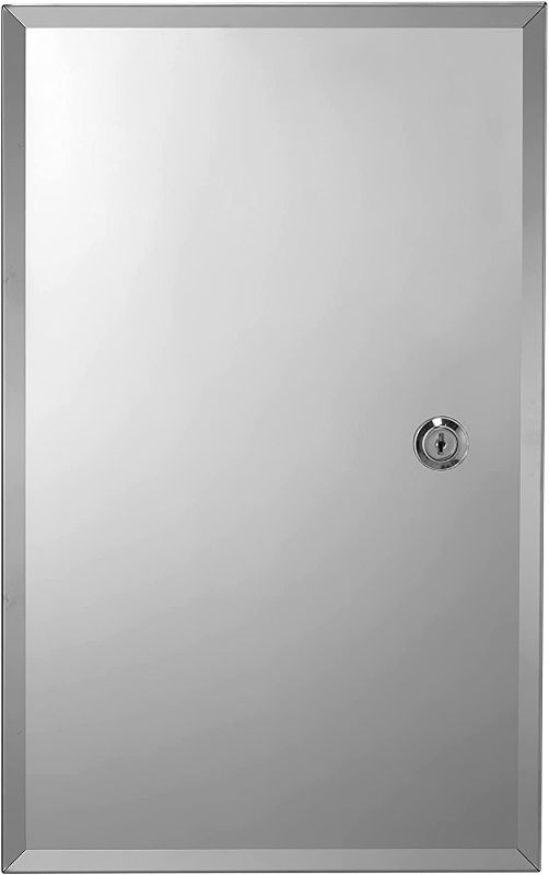 Photo 1 of **CRACKED**
Croydex WC846005AZ Trent Stainless Steel Lockable Surface Mount Medicine Cabinet with Keys, 15.7 x 9.8 x 5.2 In.
