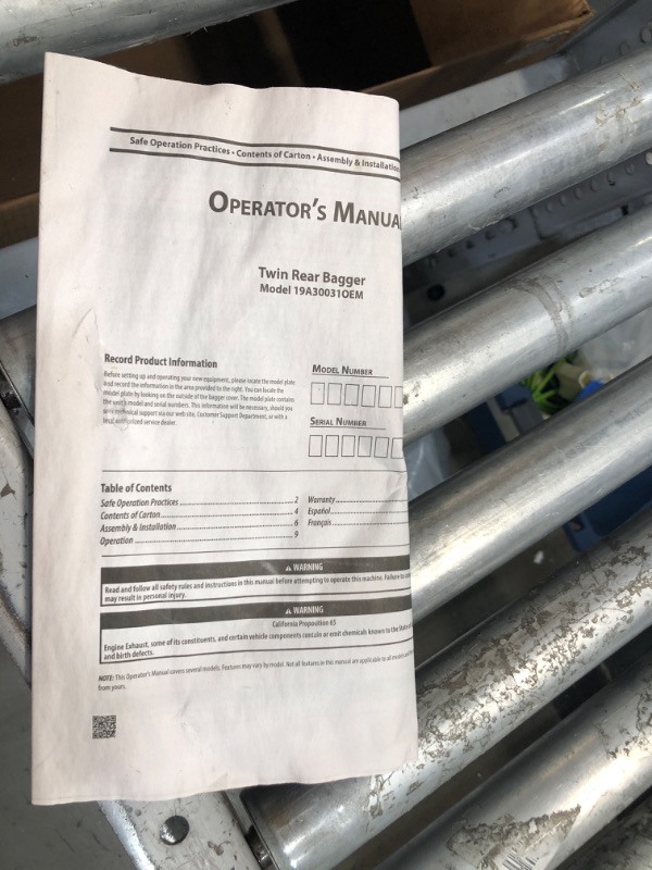 Photo 4 of *NONFUNCTIONAL BROKEN HOUSING* MTD (19A30031OEM) Double Bagger for Riding Lawn Mowers-42-Inch and 46-Inch (2010 and After) Fits Various Troy-Bilt, Cub Cadet, CRAFTSMAN, and Other Top Models, Gray
