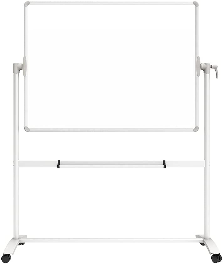 Photo 1 of VIZ-PRO Double-Sided Magnetic Mobile Whiteboard, 48 x 36 Inches, Steel Stand
