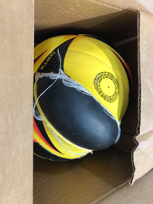 Photo 2 of (TORN MATERIAL) Wilson Optx AVP Tour Replica Volleyball Yellow/Black