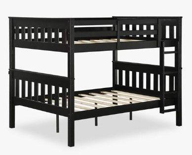 Photo 1 of (NOT FUNCTIONAL; INCOMPLETE; BOX2OF2; REQUIRES BOX1 FOR COMPLETION)  Waller Black Full Over Full Bunk Bed with USB Port

