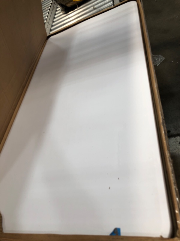 Photo 2 of (DENTED) Flash Furniture Plastic Folding Table, 29"H x 24"W x 48-1/4"D, Granite White