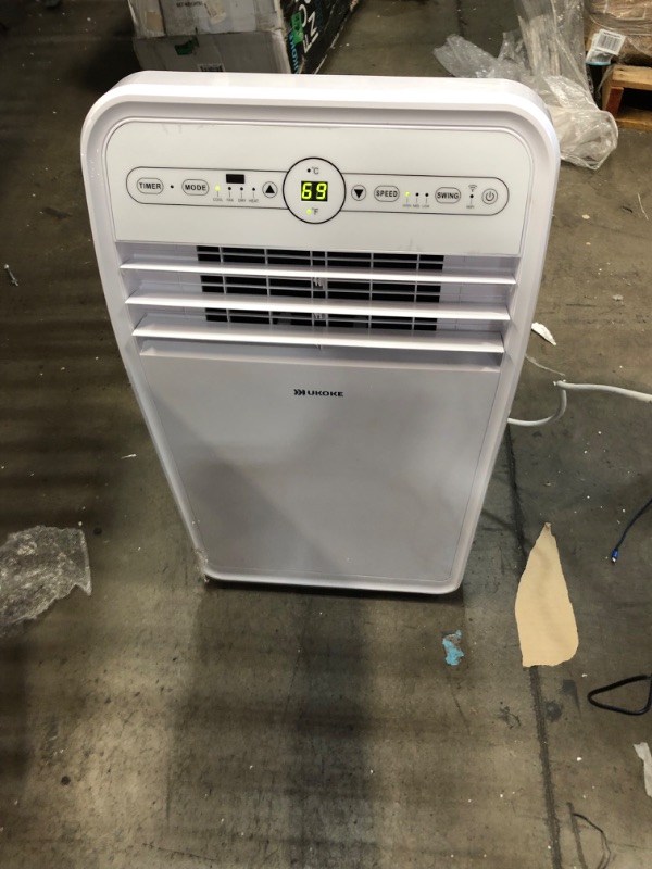 Photo 2 of (NON FUNCTIONING COOLING; MISSING ATTACHMENTS) Ukoke USPC01W Smart WiFi Portable Air Conditioner, Works with Alexa & Mobile App Control, 12000BTU, 4 in 1 AC Unit with Cool, Heat, Dehumidifier & Fan, up to 400 Sq. ft, White
