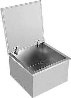Photo 1 of (DENTED LID EDGE) VEVOR Drop in Ice Chest 28''L x 20''W x 17''H Drop in Cooler Stainless Steel with Hinged Cover Bar Ice Bin 100 qt Drain-pipe and Drain Plug Included for Cold Wine Beer
