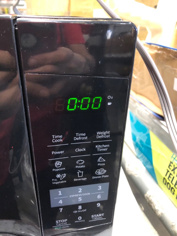 Photo 3 of COMFEE' EM720CPL-PMB Countertop Microwave Oven with Sound On/Off, ECO Mode and Easy One-Touch Buttons, 0.7cu.ft, 700W, Black