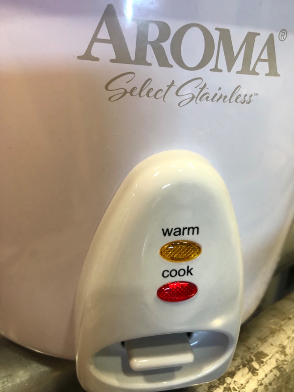 Photo 3 of Aroma Housewares 14-Cup (Cooked) / 3Qt. Select Stainless Pot-Style Rice Cooker, & Food Steamer, One-Touch Operation, Automatic Keep Warm Mode, White (
