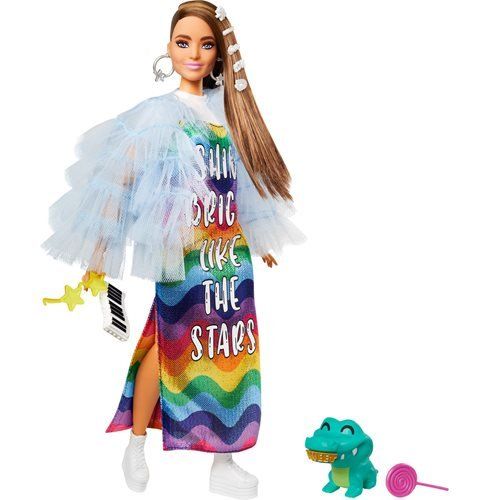 Photo 1 of Barbie Extra Doll #9 in Blue Ruffled Jacket W Ith Pet Crocodile for Kids 3 Years Old & up

