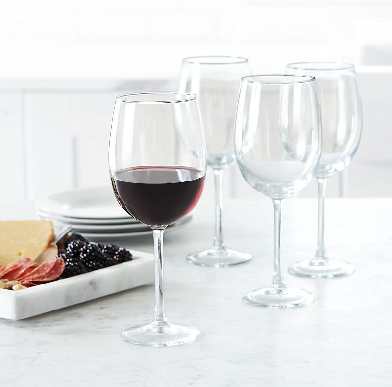 Photo 1 of Amazon Basics All-Purpose Wine Glasses, 16-Ounce, Set of 4
