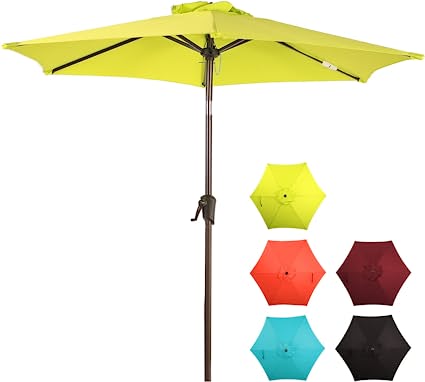 Photo 1 of 7.5 ft Patio Umbrella Outdoor Table Umbrella Market Umbrella with Push Button