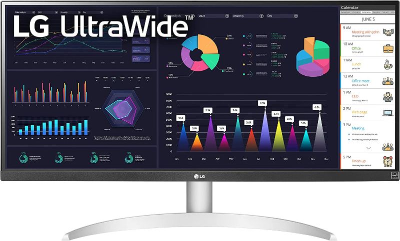 Photo 1 of LG 29WQ600-W 29-Inch 21:9 UltraWide Full HD (2560 x 1080) 100Hz IPS Monitor, with RGB 99% Color Gamut with HDR10, USB Type-C, AMD FreeSync, Built in Speakers, 3-Side Virtually Borderless Design
