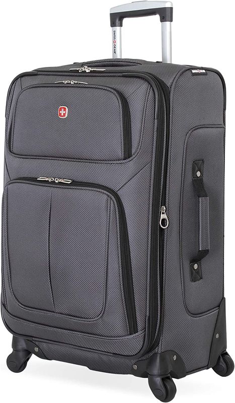 Photo 1 of SwissGear Sion Softside Expandable Luggage, light Grey, Checked-Medium 25-Inch
