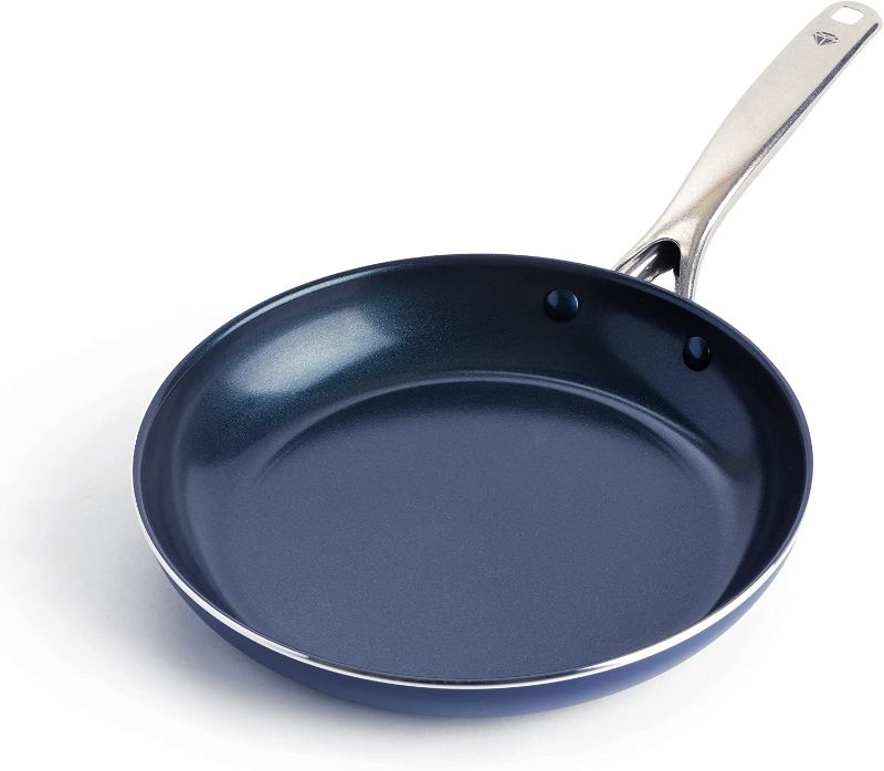 Photo 1 of Blue Diamond Cookware Diamond Infused Ceramic Nonstick 10" Frying Pan Skillet, PFAS-Free, Dishwasher Safe, Oven Safe, Blue
