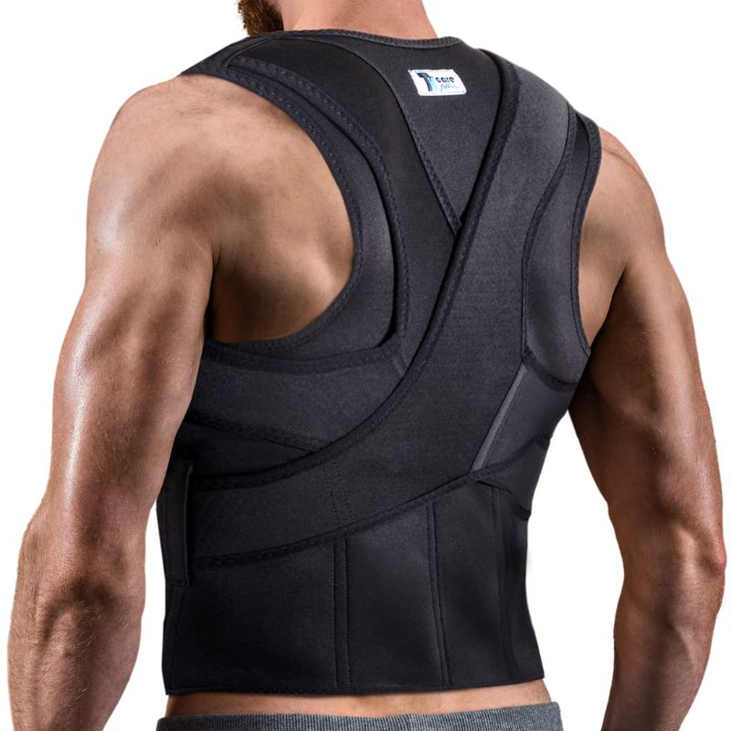 Photo 1 of Full Back Brace - Posture Corrector for Men and Women - Upper and Lower Back Support - Adjustable Support Brace - back straightener posture corrector - L (30"- 40" Waist)
