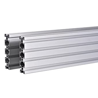 Photo 1 of 2PCS 20 Series T Slot 2080 Aluminum Extrusion Profile 23.6'',European Standard Anodized Linear Rail for 3D Printer Parts and CNC DIY 600mm Silver(23.6inch) 