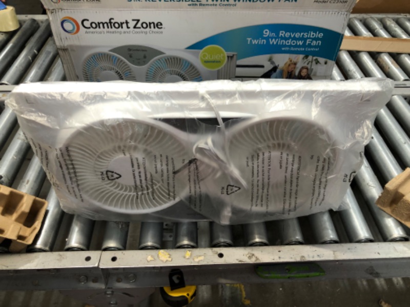 Photo 2 of 9 in. 3-Speed Expandable Reversible Twin Window Fan with Remote Control and Removable Cover and Bug Screen