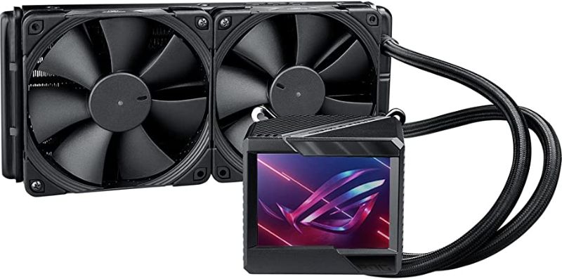 Photo 1 of ASUS ROG Ryujin II 240 RGB all-in-one liquid CPU cooler 240mm Radiator (3.5"color LCD, embedded pump fan and 2xNoctua iPPC 2000 PWM 120mm radiator fans, compatible with Intel LGA1700,1200 &AM4 socket)
