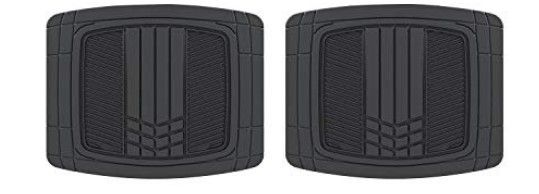 Photo 1 of 2 piece**Motor Trend MTX101 Red Dualflex Two-Tone Rubber Car Floor Mats for Automotive SUV Van Truck Liners - Channel Drainer All Weather Protection