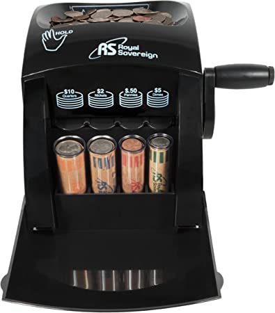 Photo 1 of **Missing Handle**Royal Sovereign 1 Row ECO-Friendly Manual Hand Crank Coin Sorter (QS-2N), Single,Black
