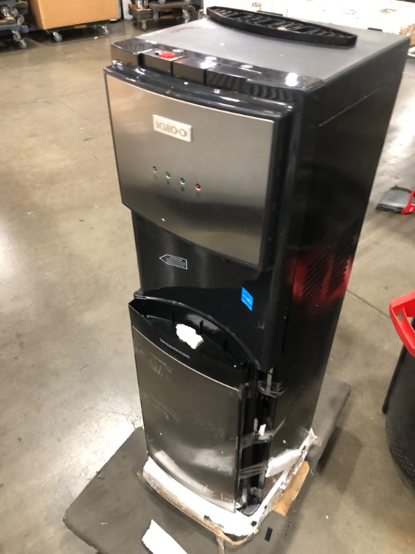 Photo 4 of ***PARTS ONLY*** Igloo IWCBL353CRHBKS Stainless Steel Hot, Cold & Room Water Cooler Dispenser, Holds 3 & 5 Gallon Bottles, 3 Temperature Spouts, No Lift Bottom Loading, Child Safety Lock, Black/Stainless
