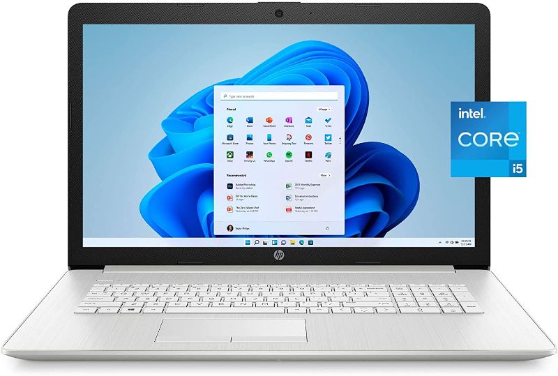 Photo 1 of New 2022 HP 17.3" FHD IPS Display, 11th Gen Intel Core i5-1135G7(Beats i7-8500), Windows 11 Home, 8GB RAM, 512GB SSD, Wi-Fi 5, Bluetooth, HDMI, Webcam
