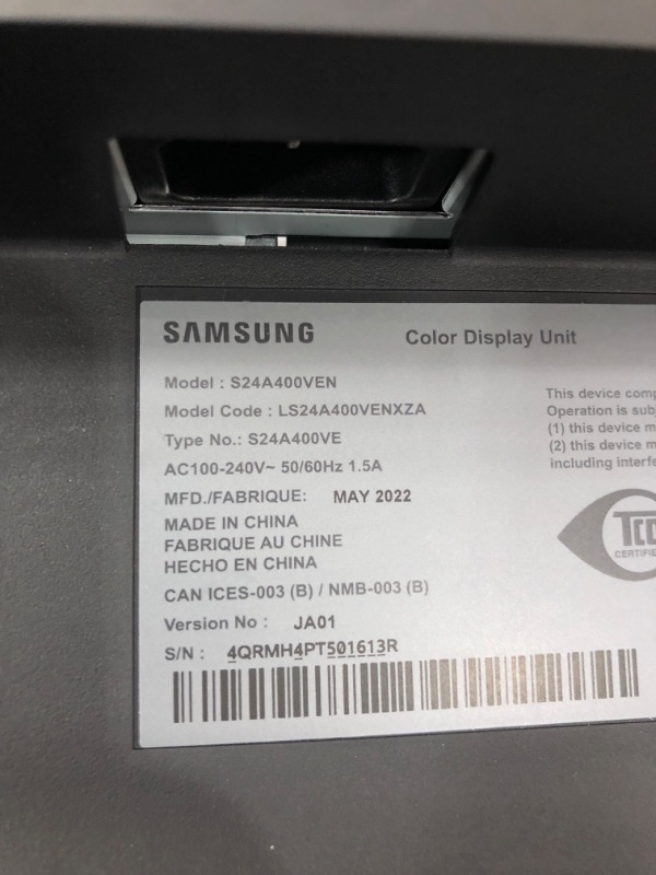 Photo 3 of SAMSUNG S40VA Series 24-Inch Computer Monitor, HDMI Monitor, 75Hz Monitor, IPS Monitor, Built-in Webcam, Built-in Speaker & Mic, FreeSync Premium (LS24A400VENXZA)
