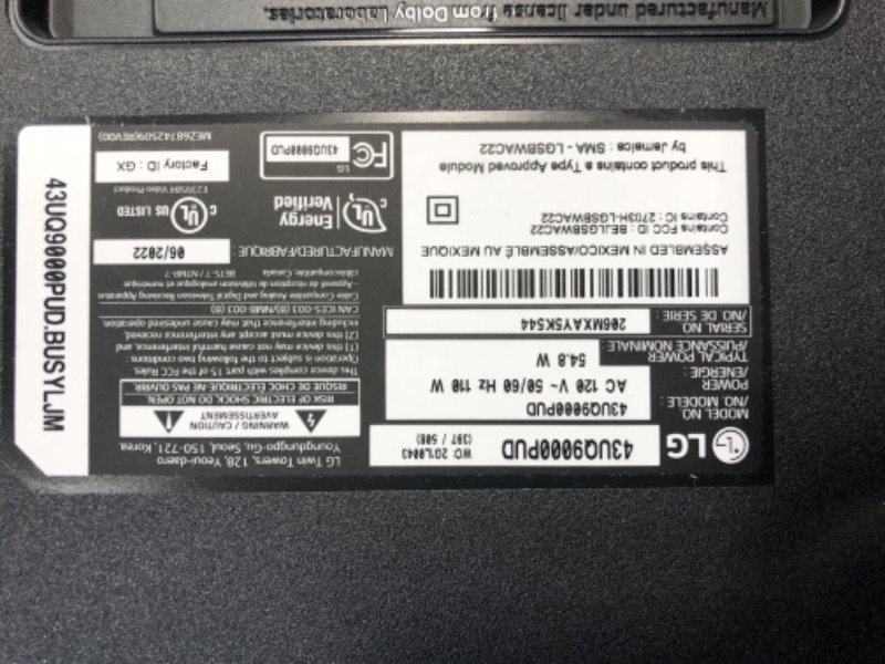 Photo 3 of LG 43-Inch Class UQ9000 Series Alexa Built-in 4K Smart TV (3840 x 2160),Bluetooth, Wi-Fi, USB, Ethernet, HDMI 60Hz Refresh Rate, AI-Powered 4K, Cloud Gaming (43UQ9000PUD, 2022)
