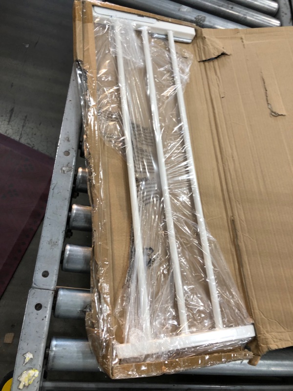 Photo 1 of ALLAIBB 11.02in Baby Gate Extension Walk Through Auto Close Tension White Metal Child Pet Safety Gates with Pressure Mount for Stairs