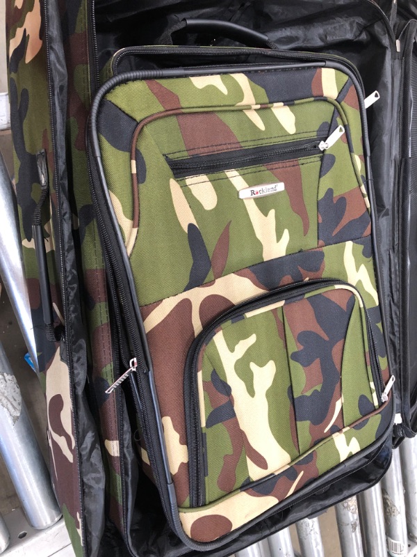 Photo 4 of Rockland Fashion Softside Upright Luggage Set, Camouflage, 4-Piece (14/19)
